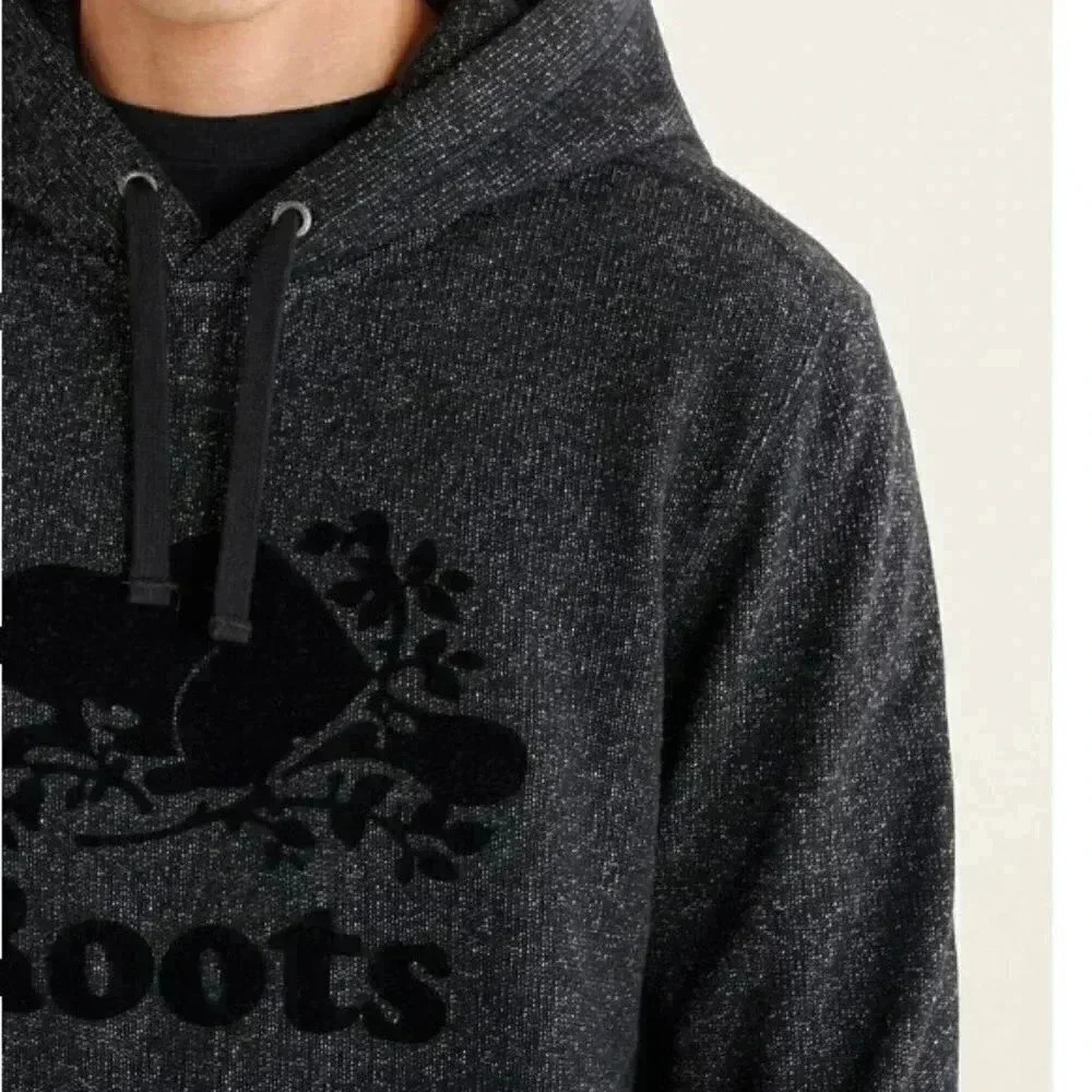 Roots "Kanga pocket " grey speckled long sleeve casual pullover hoodie S - Picture 6 of 6